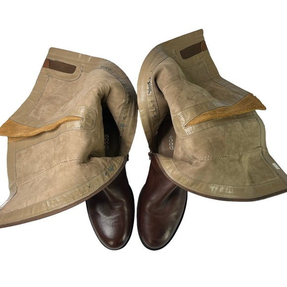 Ecco Hobart Brown Tall‎ Leather Riding Buckle Moto Equestrian Boots EU38 US7-7.5 - Picture 9 of 15